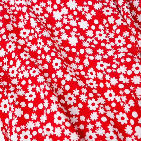 Marni Satin Midi Dress with Red and White Pop Fields Motif - Picture 9 of 14